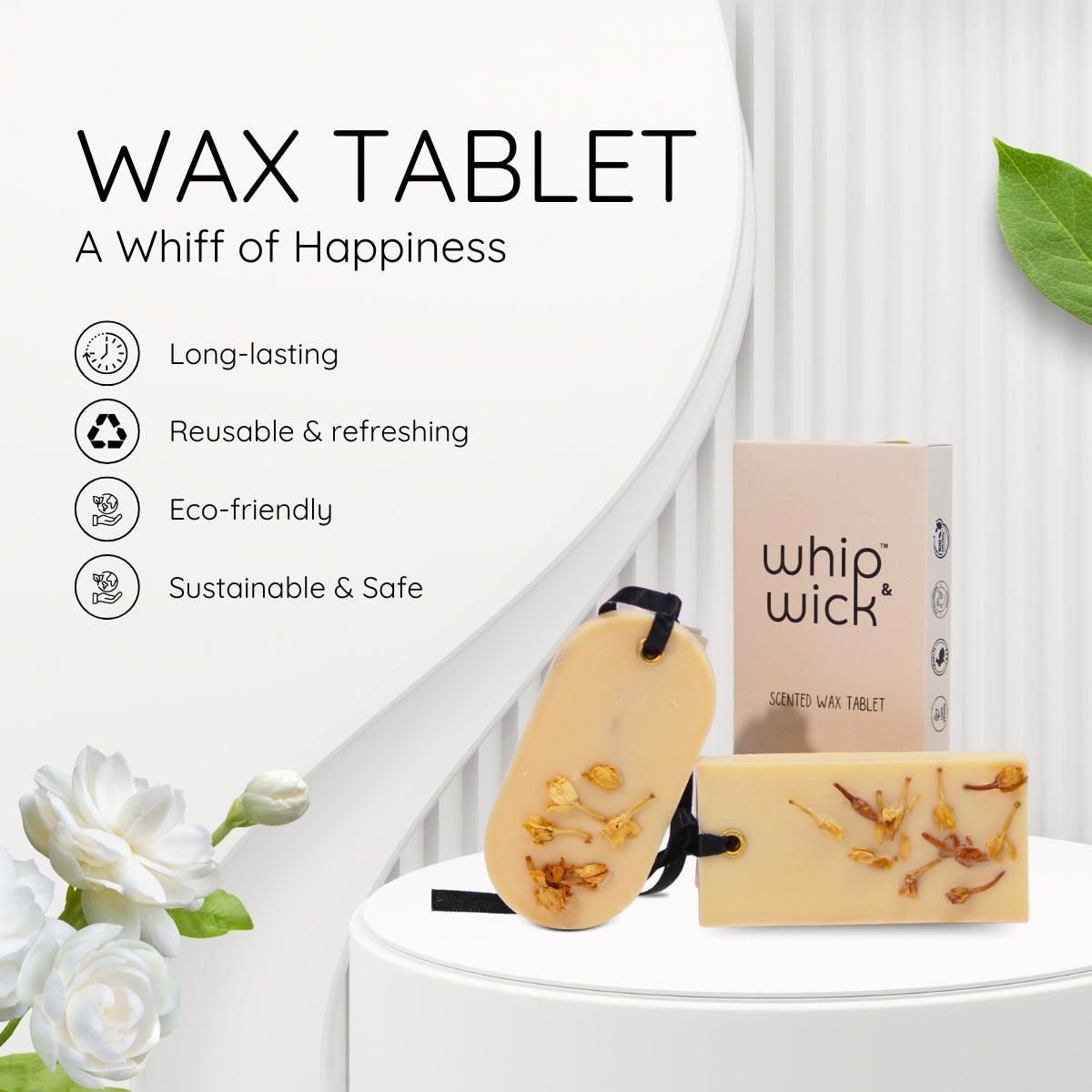 Lush Jasmine Wax Tablet with fresh jasmine, floral notes, and a sweet, soothing fragrance that fills your space with luxury and elegance.