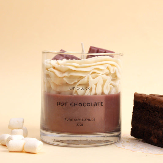 Hot Chocolate Scented Candle with rich cocoa, roasted marshmallows, and vanilla for a warm, indulgent aroma perfect for cozy moments