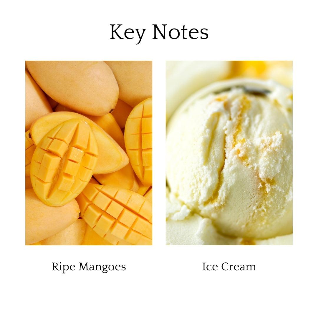 Mango Gelato Scented Candle with the perfect mix of ripe mango and creamy gelato, creating a tropical, sweet fragrance that fills your space with warmth.
