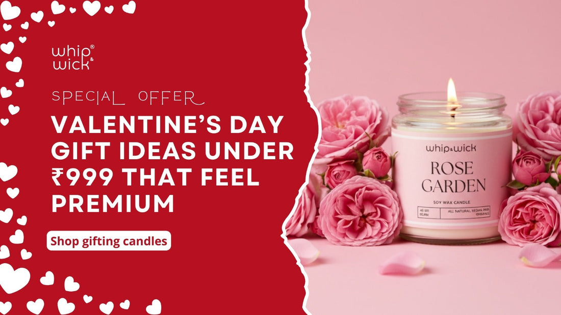 Valentine’s Day gift ideas under ₹999 – Whip & Wick Rose Garden soy wax candle