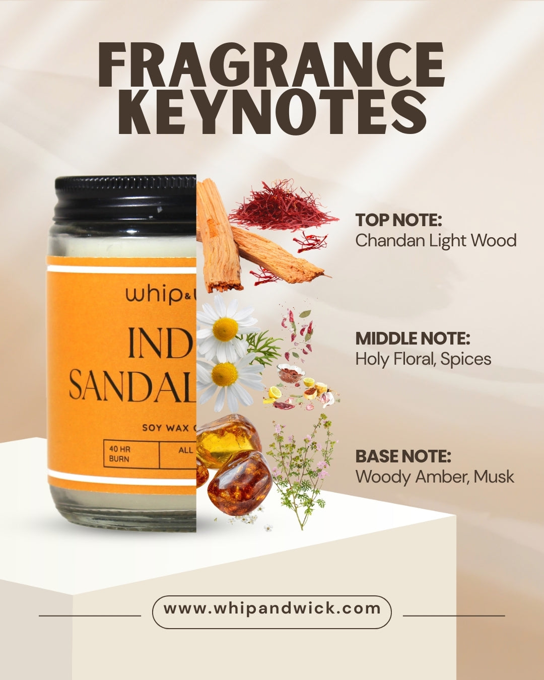 Indian Sandalwood Scented Candle