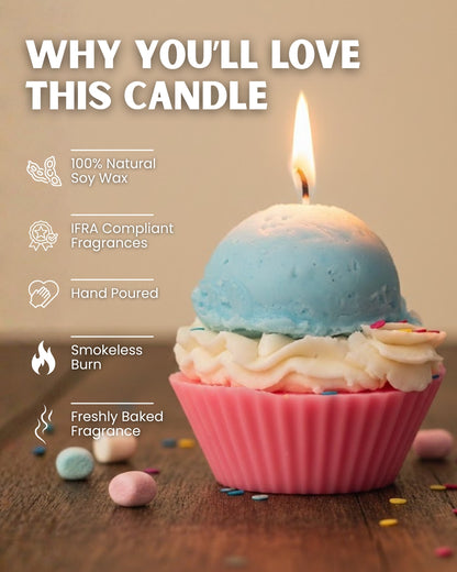 Bubblegum Cupcake Scented Candle